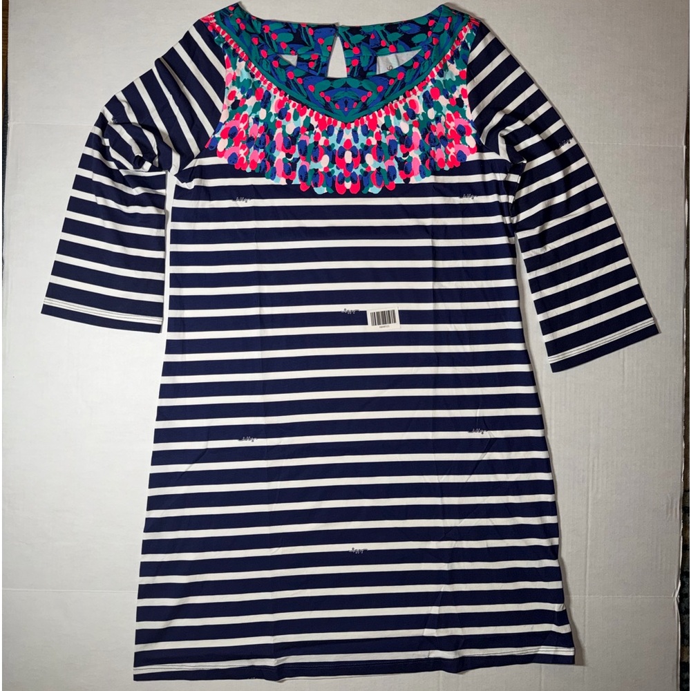 Lilly Pulitzer Navy and Pink Long Sleeve Dress